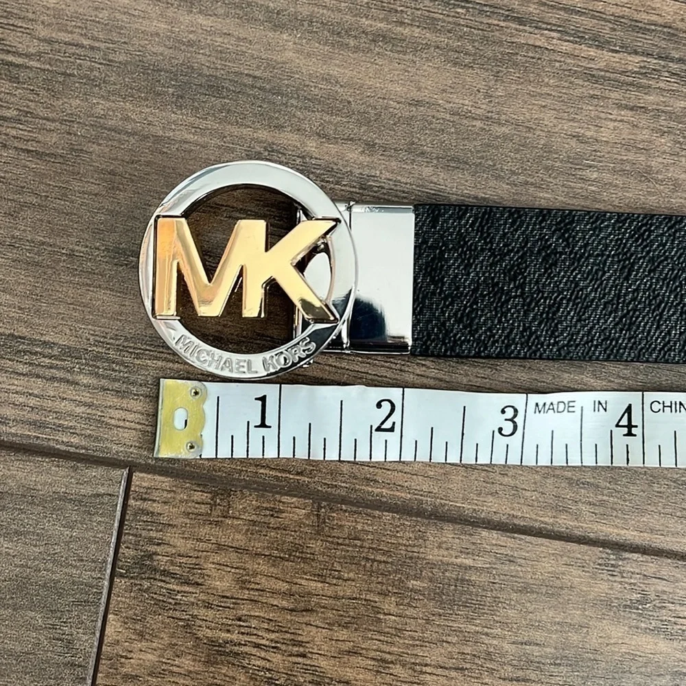Michael Kors Reversible Leather Monogram Belt NWT